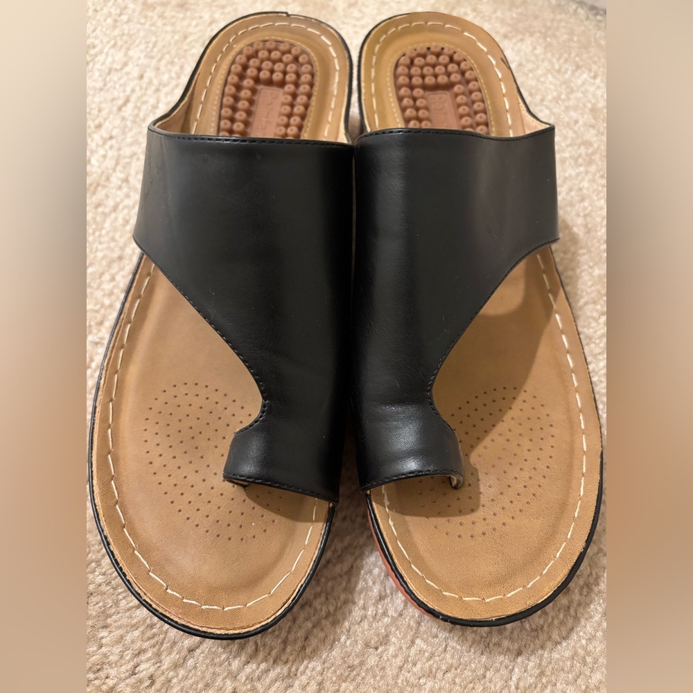 Reimforce Orthopedic Wedge Black Sandal - EU Size:42 US size 10.5-11